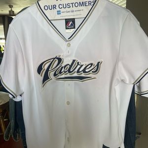 genuine men’s MLB padre jerseys men’s white xl $19